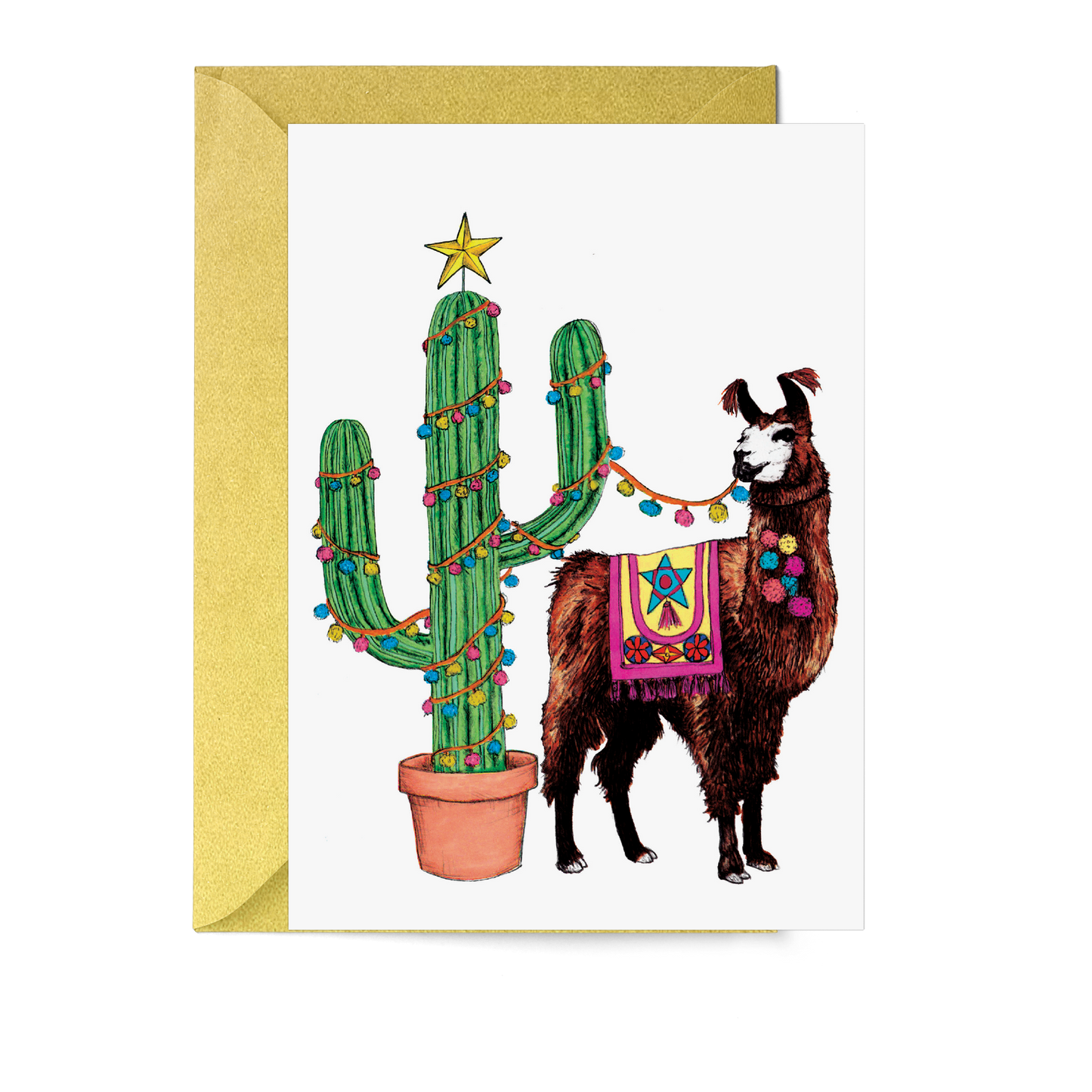 Festive Fiesta Llama Christmas Card - Fawn and Thistle