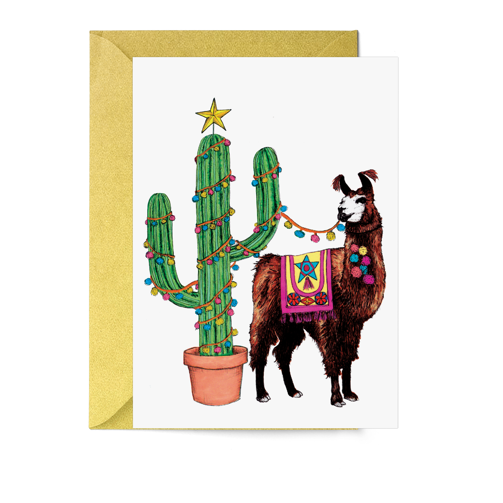 Festive Fiesta Llama Christmas Card - Fawn and Thistle