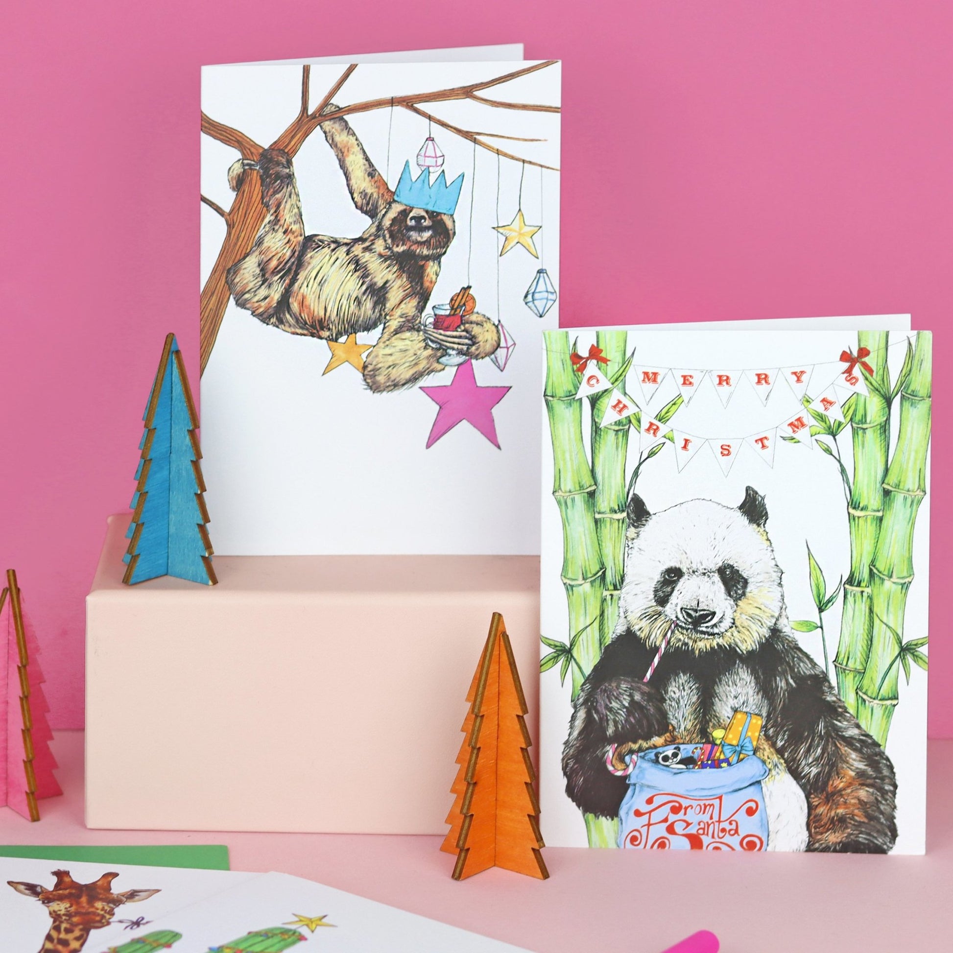 'Festive Fiesta' Panda Christmas Card - Fawn and Thistle