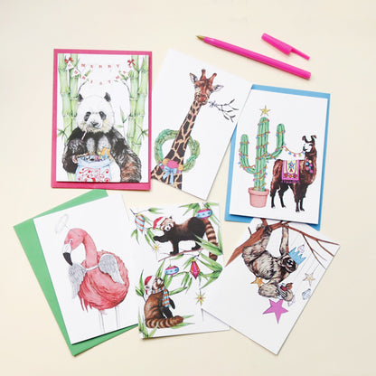 Festive Fiesta Sloth Christmas Card - Fawn and Thistle