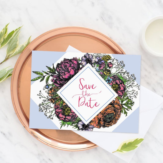 Floral Meadow Save the Date - Fawn and Thistle