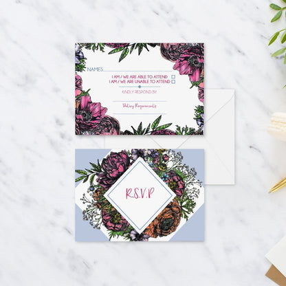 Floral Meadow Wedding RSVPs - Fawn and Thistle
