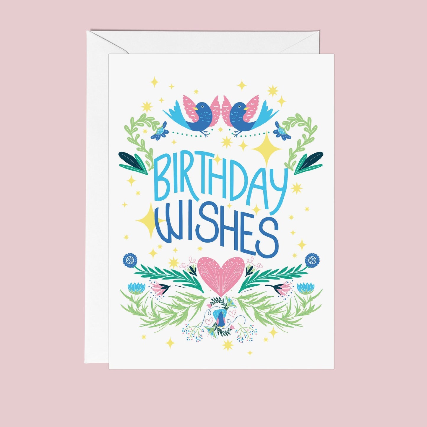 Folksy Birthday Wishes Greetings Card - Fawn and Thistle