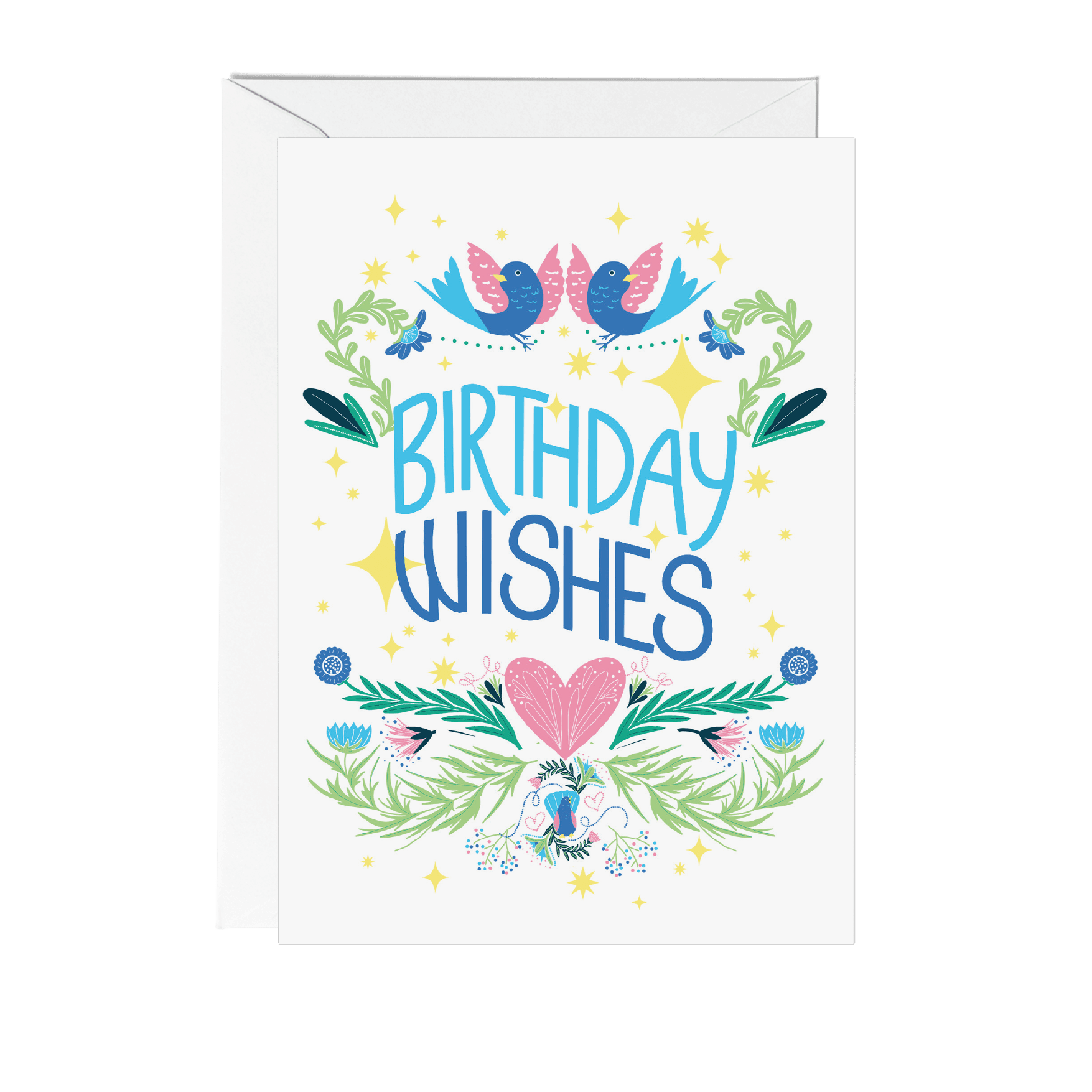 Folksy Birthday Wishes Greetings Card - Fawn and Thistle