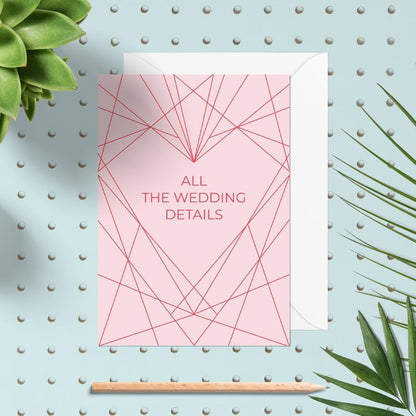 Geometric Heart Diy Wedding Invitation Set - Fawn and Thistle