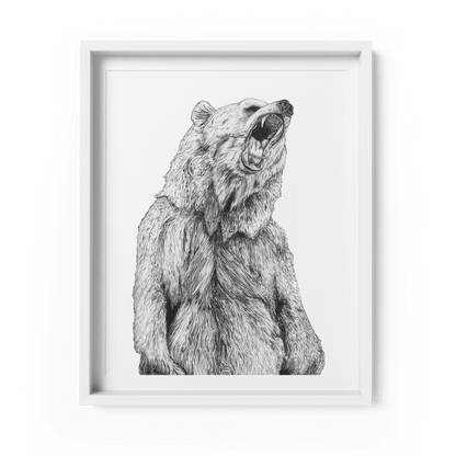 Grizzly Bear A4 Art Print - Fawn and Thistle