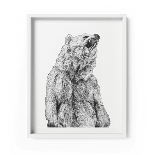 Grizzly Bear A4 Art Print - Fawn and Thistle
