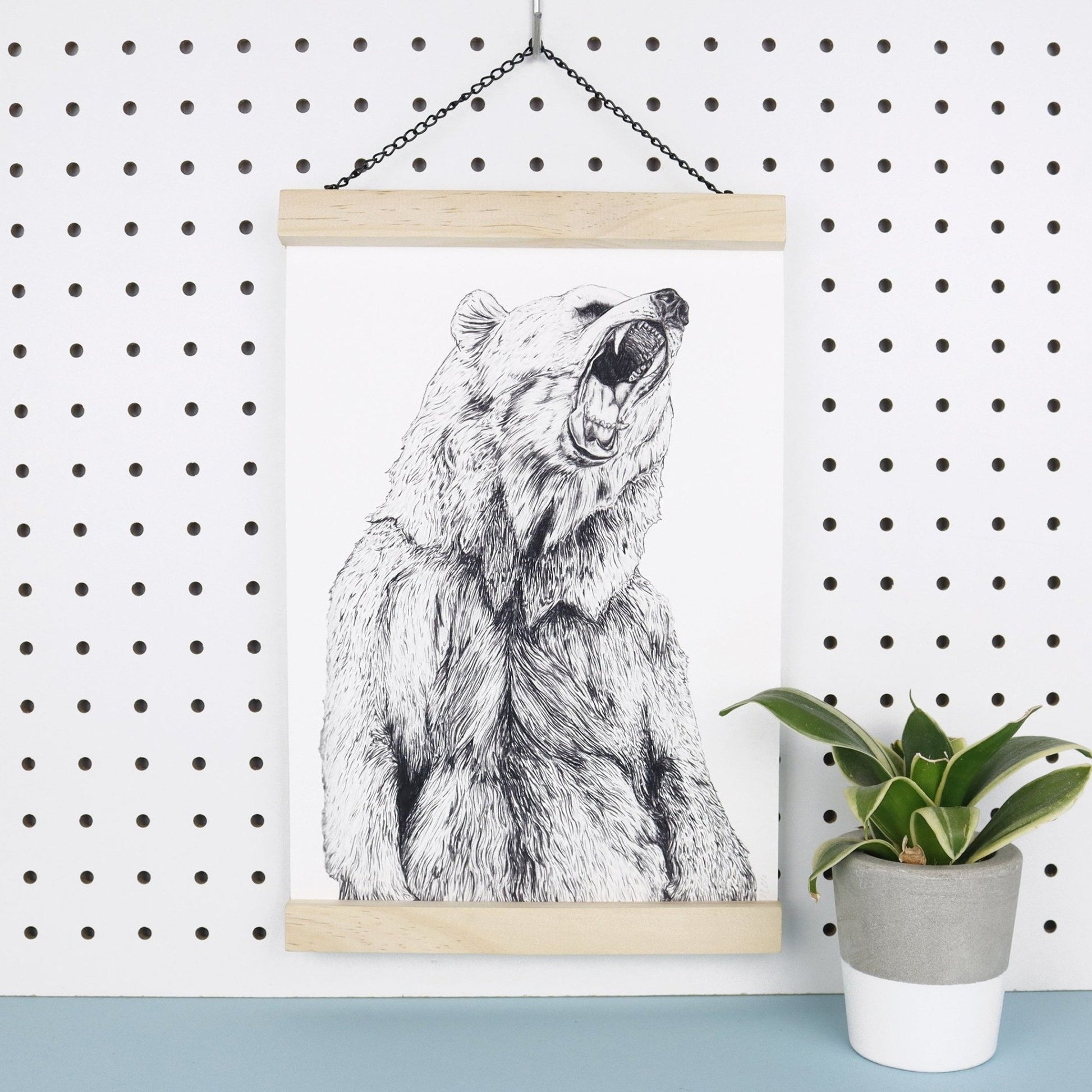 Grizzly Bear A4 Art Print - Fawn and Thistle