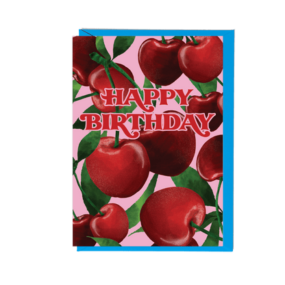 Happy Birthday Cherries Greeting Card - Fawn and Thistle