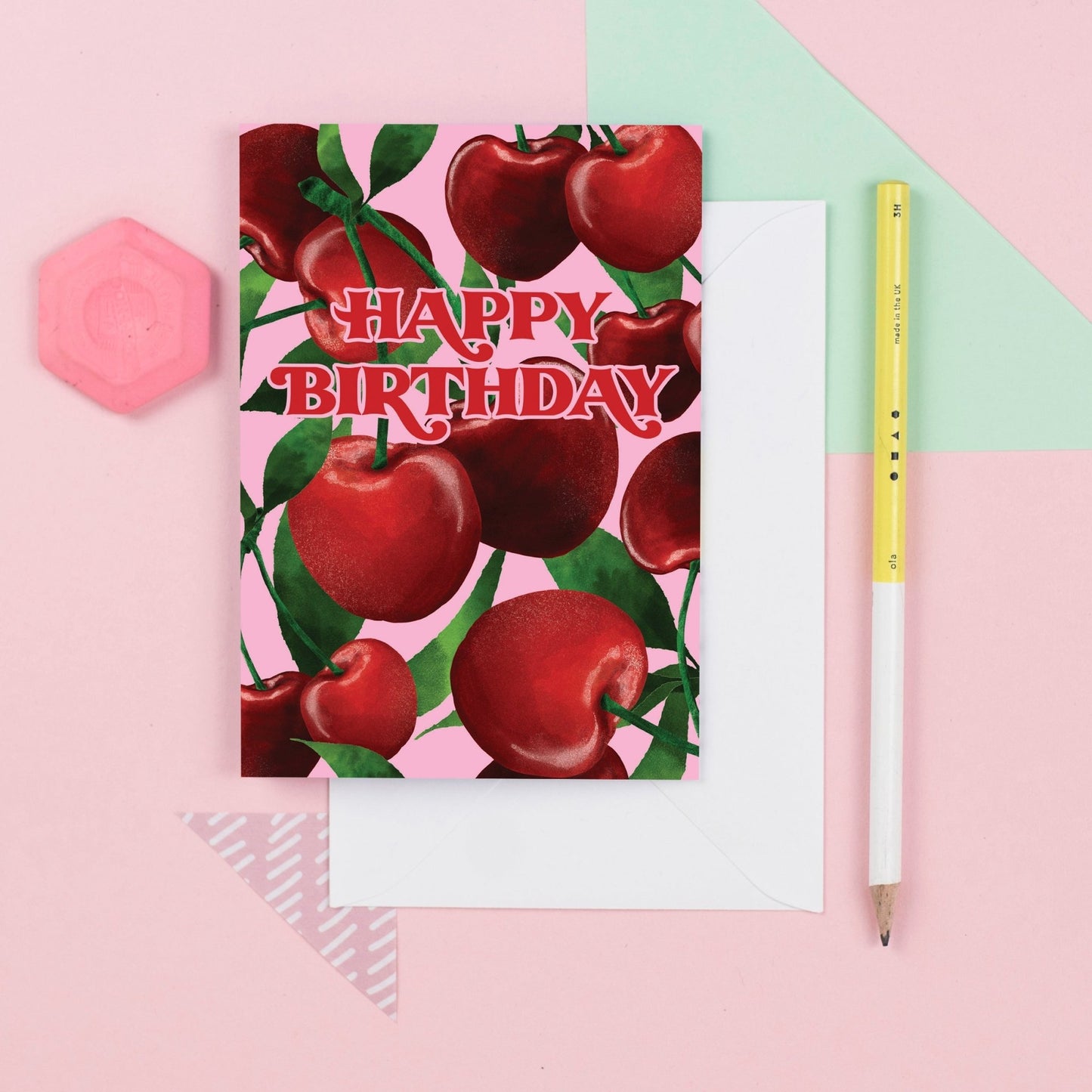 Happy Birthday Cherries Greeting Card - Fawn and Thistle