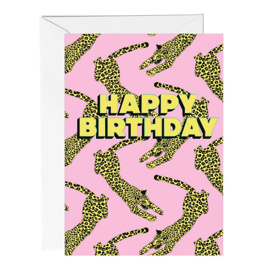 Happy Birthday Leopard Greetings Card - Fawn and Thistle