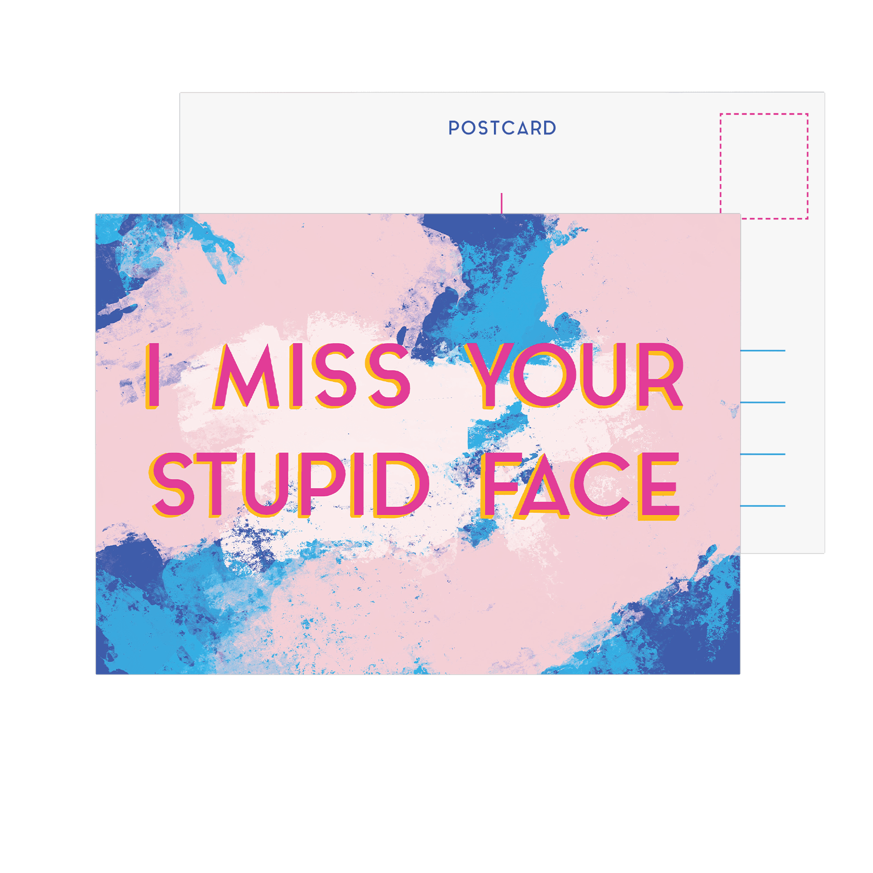 I Miss Your Stupid Face Postcard - Fawn and Thistle