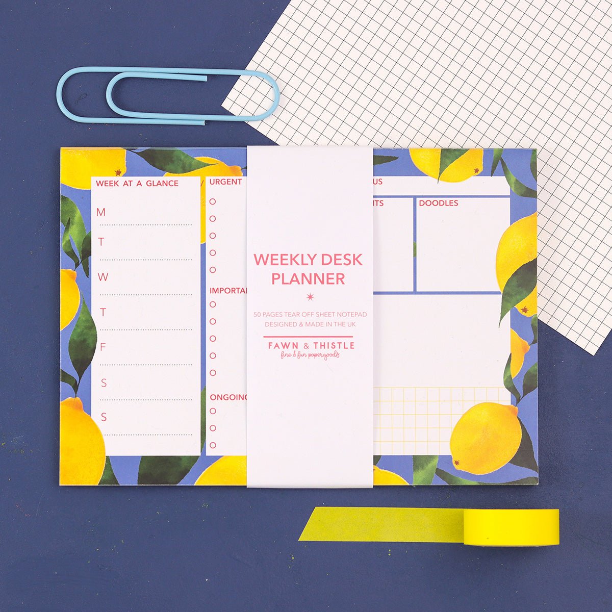 Lemon Weekly Desk Pad Planner A5 - Fawn and Thistle
