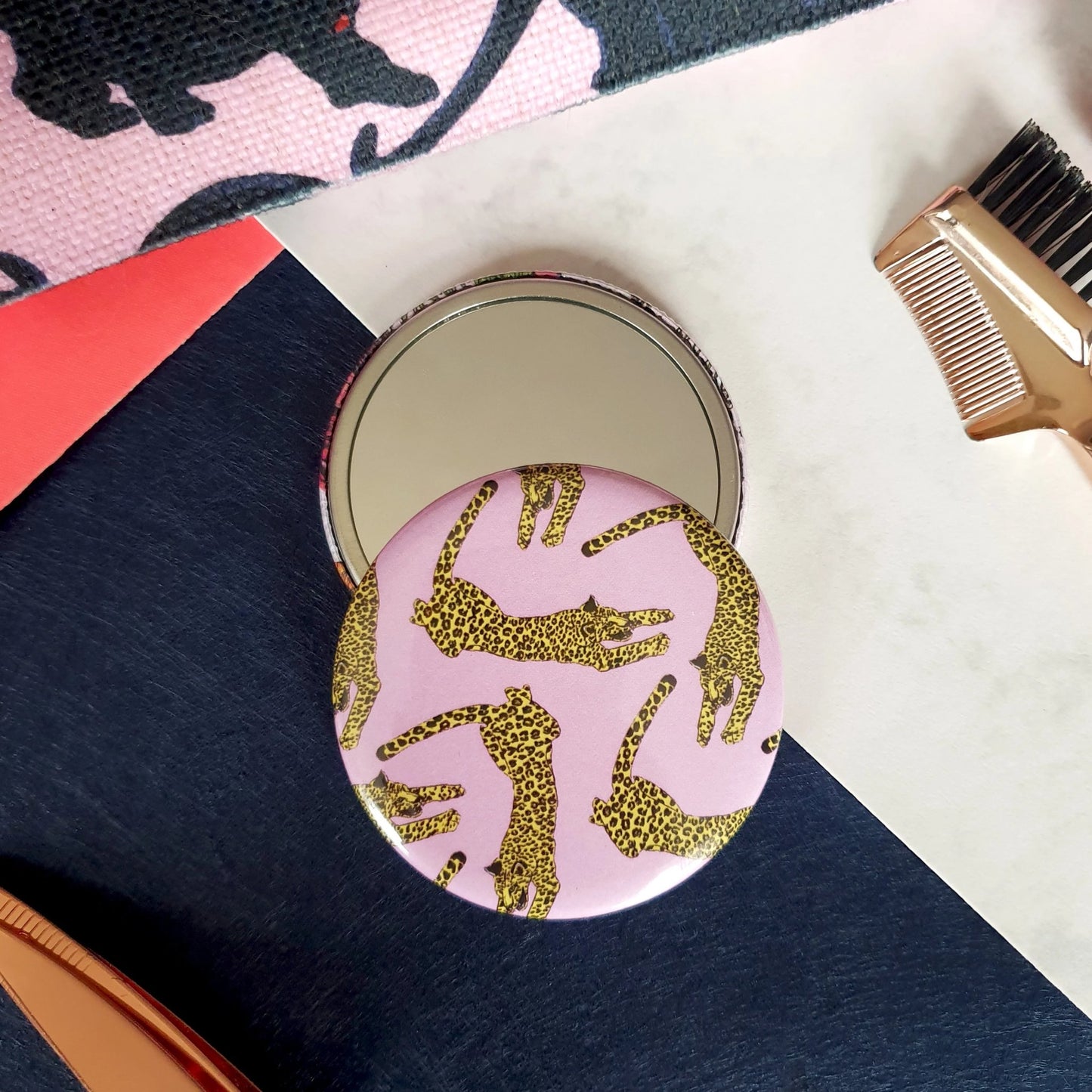 Leopard Print Pocket Mirror - Fawn and Thistle