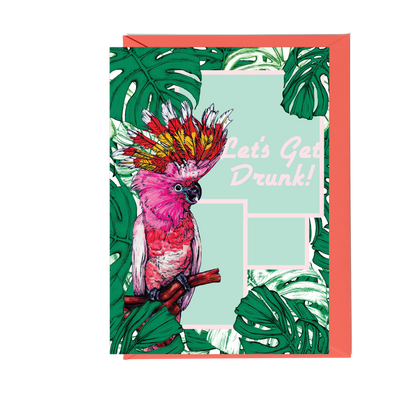 Let's Get Drunk Cockatoo Greeting Card - Fawn and Thistle
