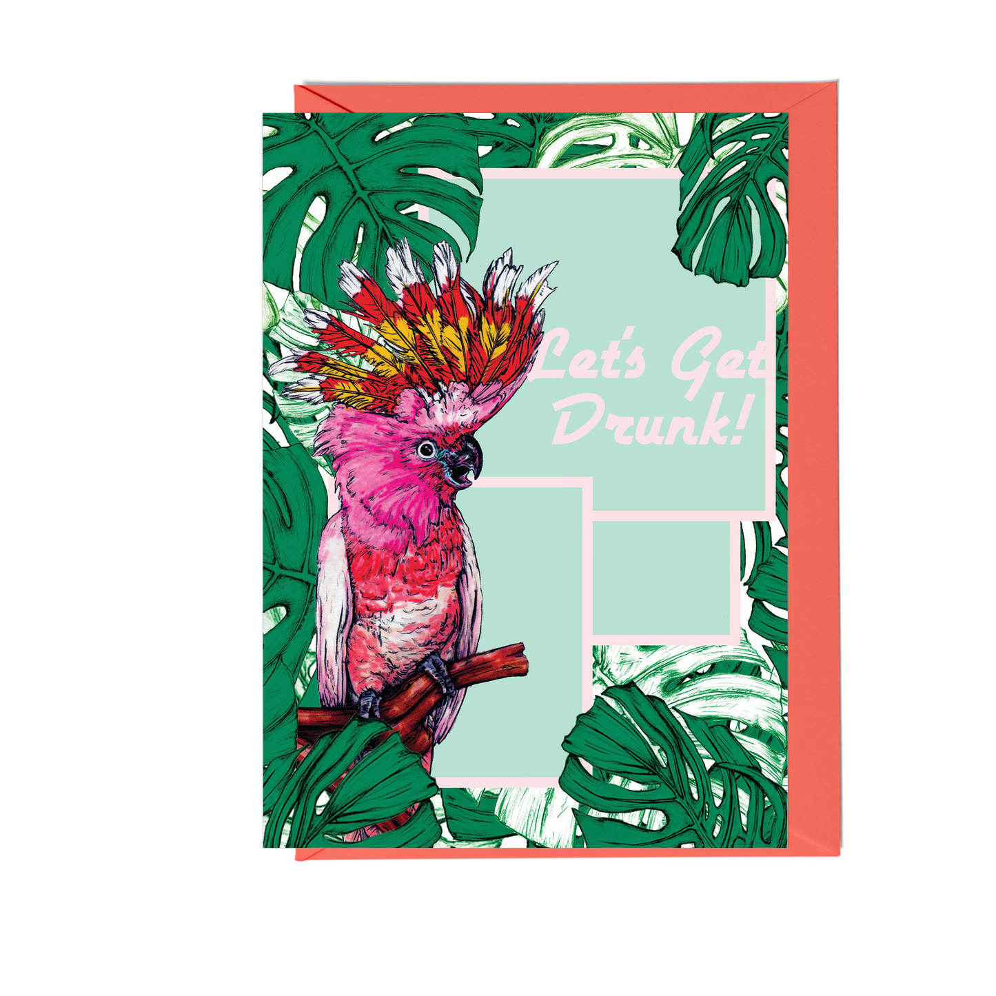 Let's Get Drunk Cockatoo Greeting Card - Fawn and Thistle