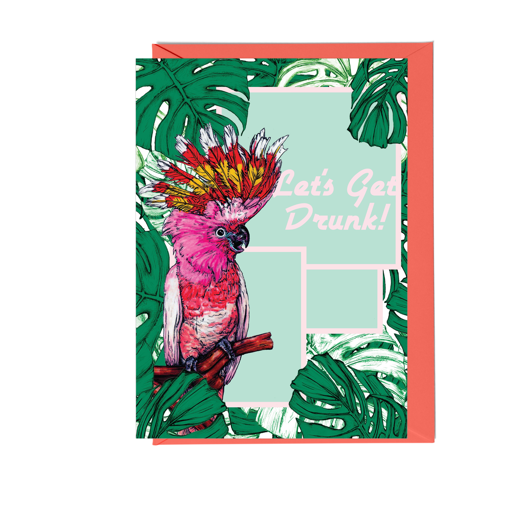 Let's Get Drunk Cockatoo Greeting Card - Fawn and Thistle