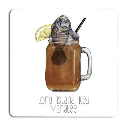 Long Island Iced Manatea Drinks Coaster - Fawn and Thistle