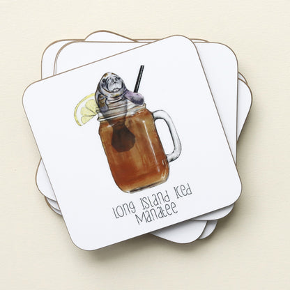 Long Island Iced Manatea Drinks Coaster - Fawn and Thistle