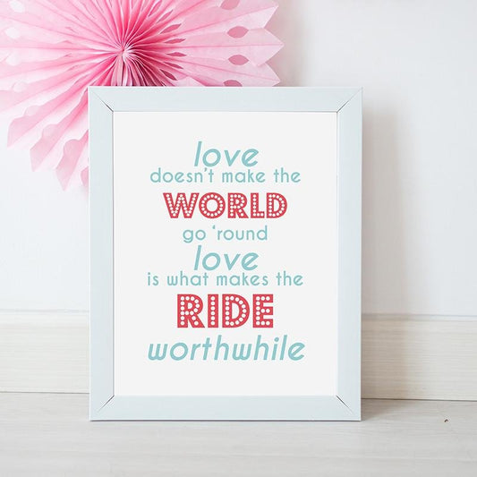 Love Makes The Ride Worthwhile A3 Art Print - Fawn and Thistle