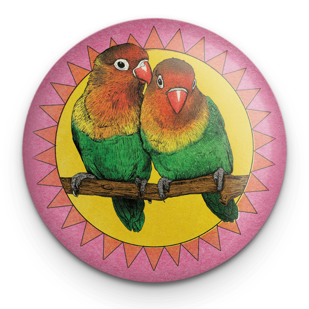 Lovebirds Pocket Mirror - Fawn and Thistle
