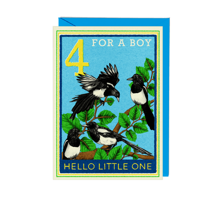 Magpie New Baby Boy Greeting Card - Fawn and Thistle