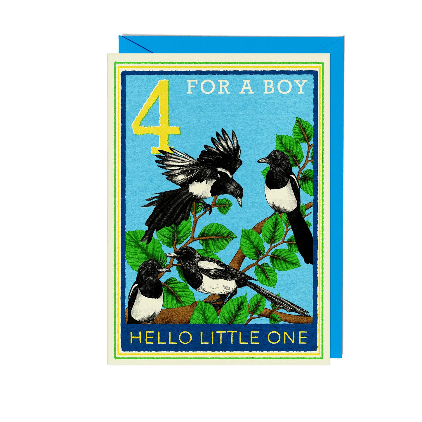 Magpie New Baby Boy Greeting Card - Fawn and Thistle