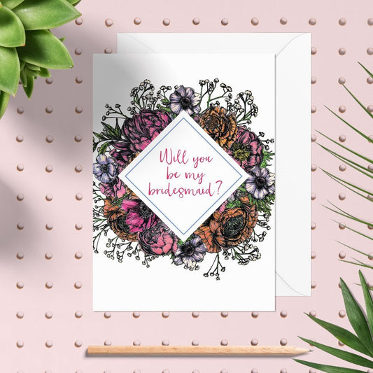 Meadow Floral Be My Bridesmaid Card - Fawn and Thistle