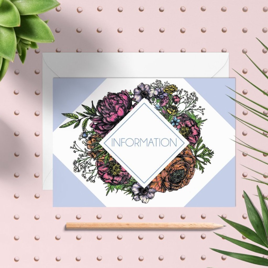 Meadow Floral Diy Wedding Invitation Set - Fawn and Thistle