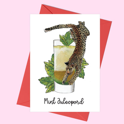 Mint Juleopard Cocktail Greeting Card - Fawn and Thistle