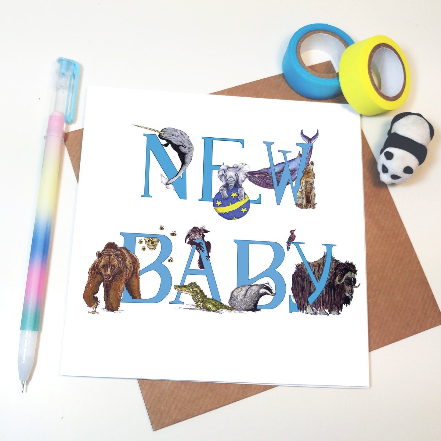 New Baby Boy ABC Greeting Card - Fawn and Thistle