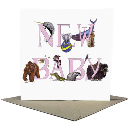 New Baby Girl ABC Greeting Card - Fawn and Thistle