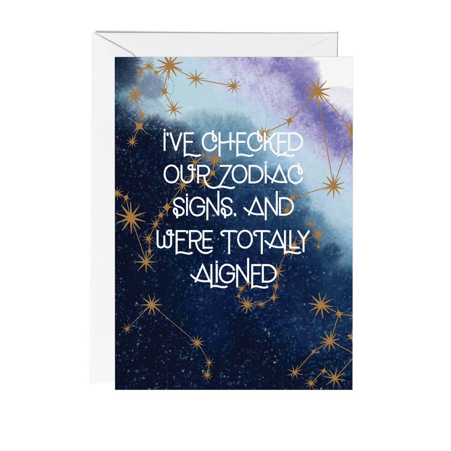 Our Zodiac Signs Are Aligned Greeting Card - Fawn and Thistle