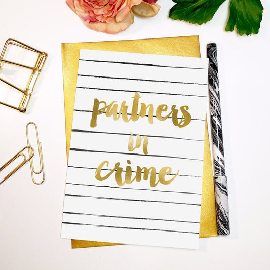 Partners in Crime Greeting Card - Fawn and Thistle
