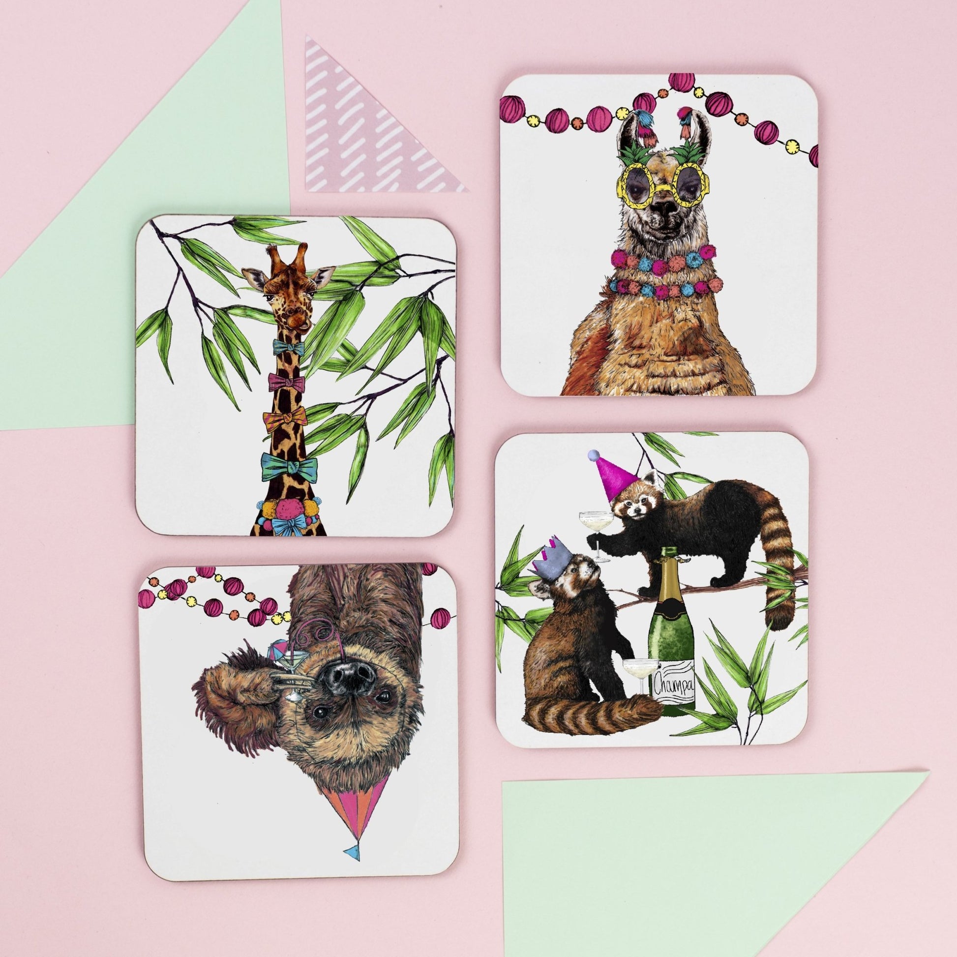 Party Animals Drinks Coaster Set - Fawn and Thistle