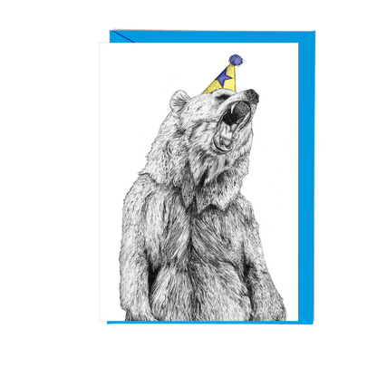 Party Bear Greetings Card - Fawn and Thistle