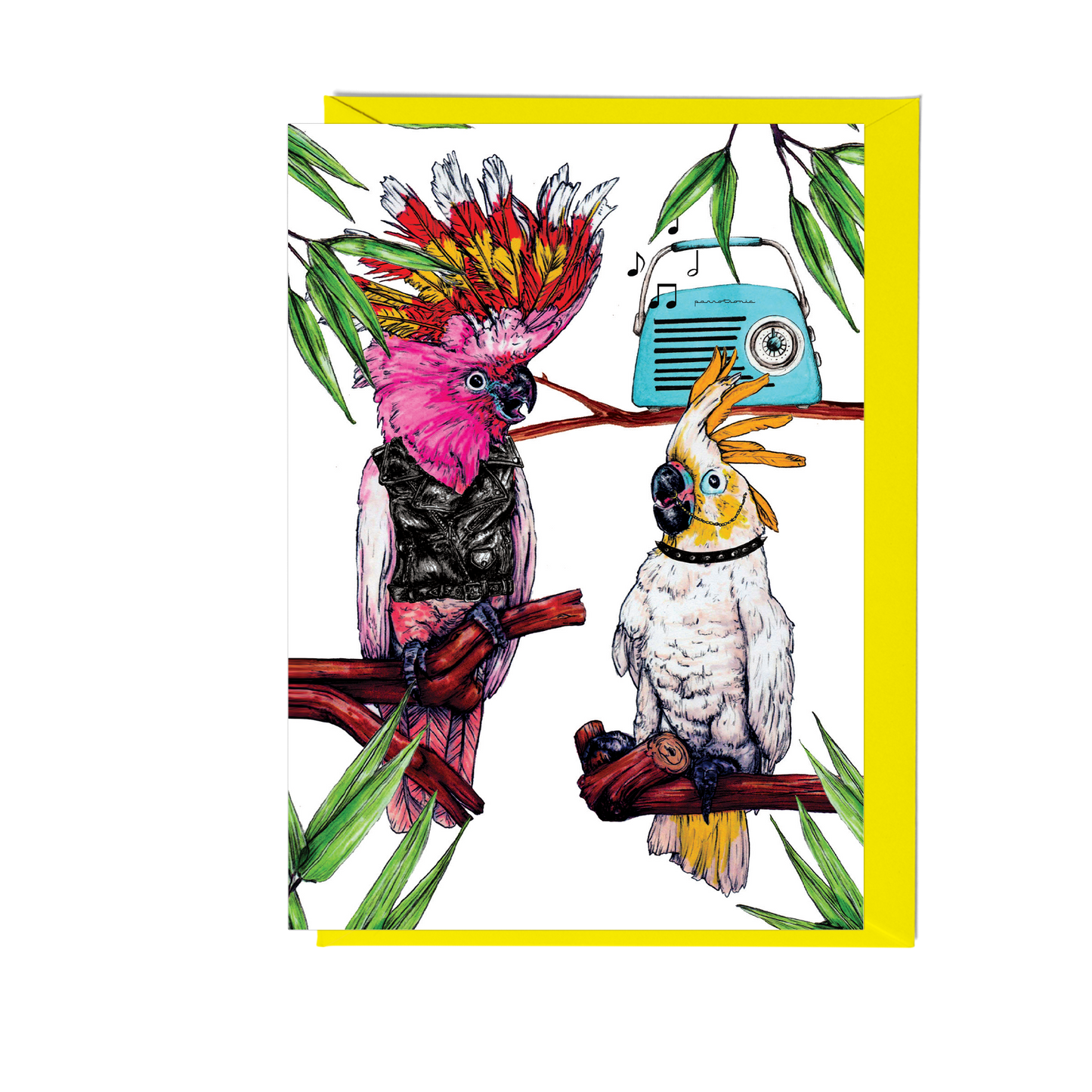 Party Cockatoos Greetings Card - Fawn and Thistle