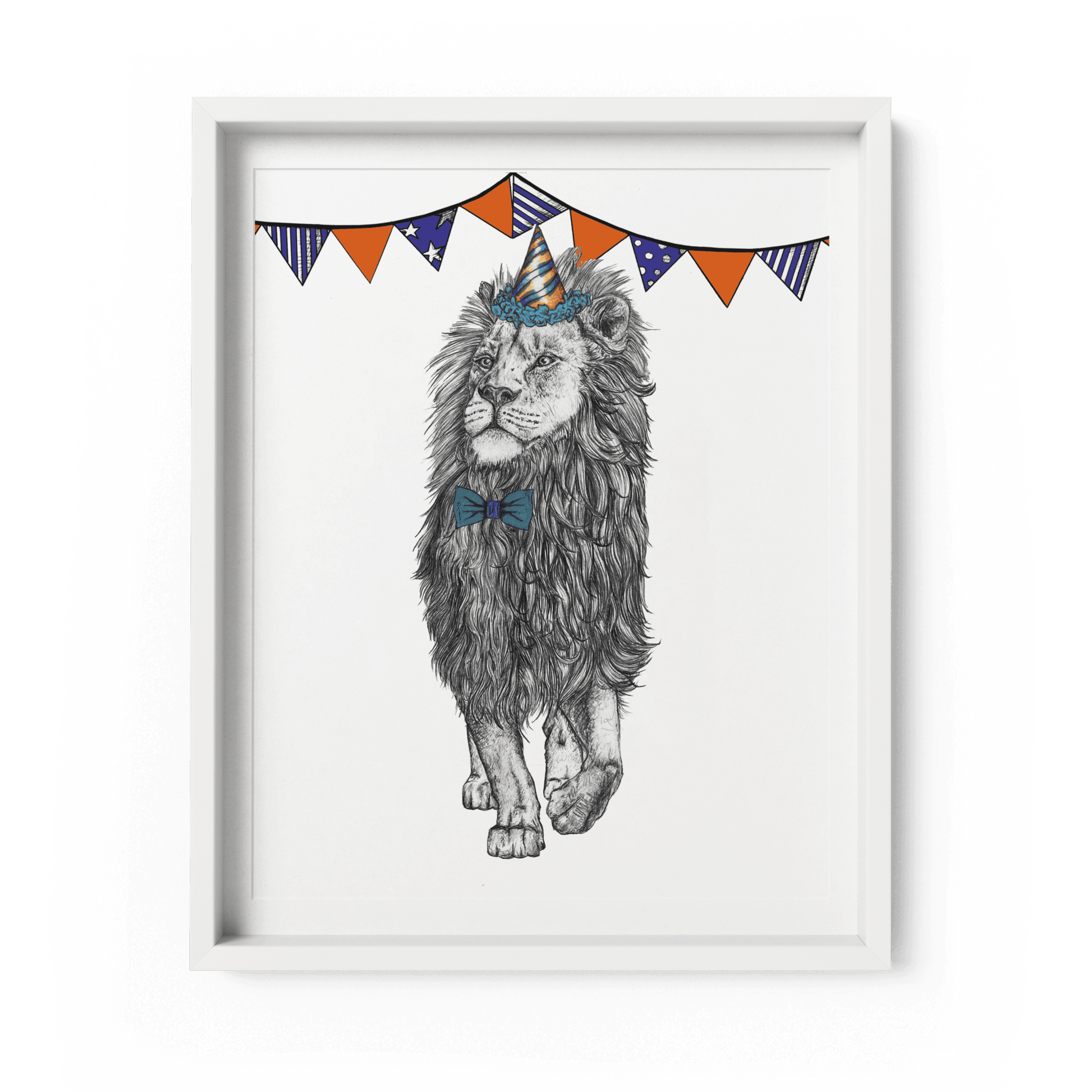 Party Lion A4 Giclee Print - Fawn and Thistle