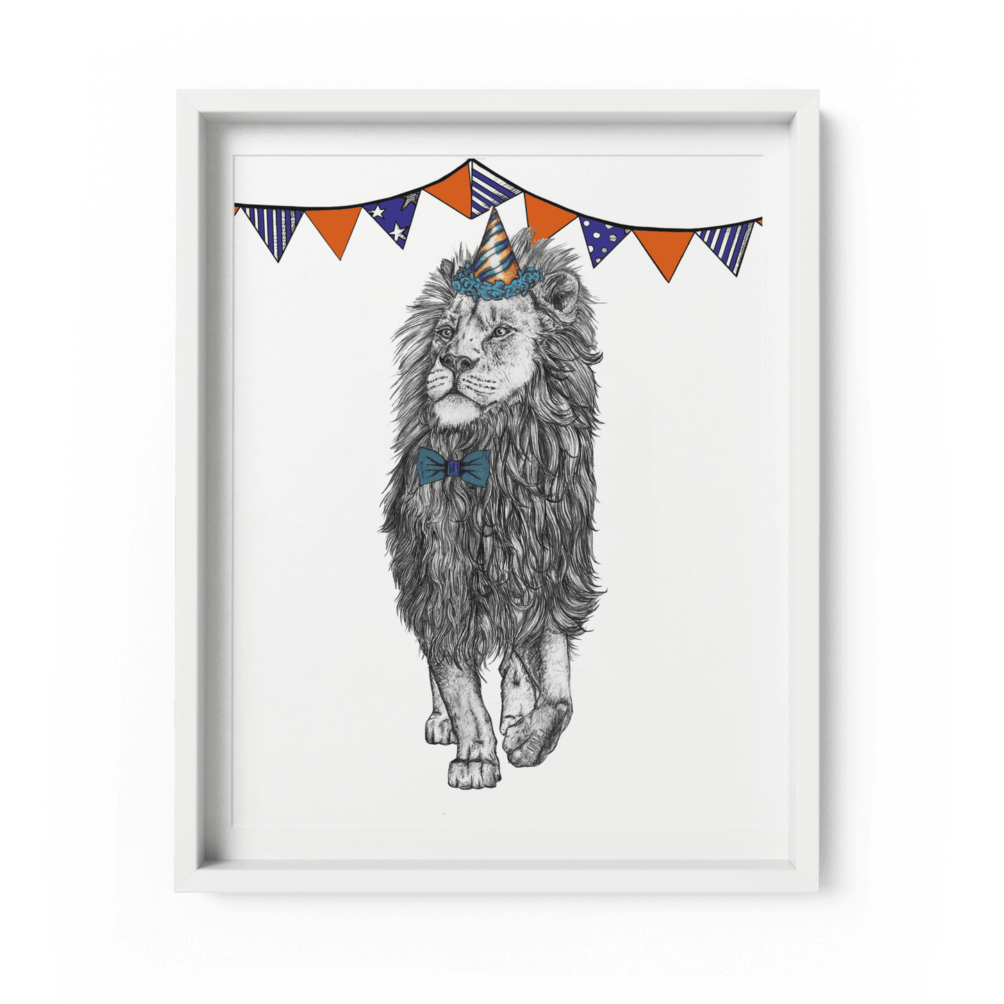 Party Lion A4 Giclee Print - Fawn and Thistle