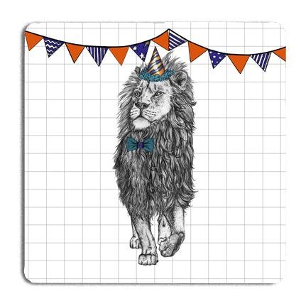 Party Lion Drinks Coaster - Fawn and Thistle