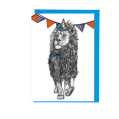Party Lion Greetings Card - Fawn and Thistle