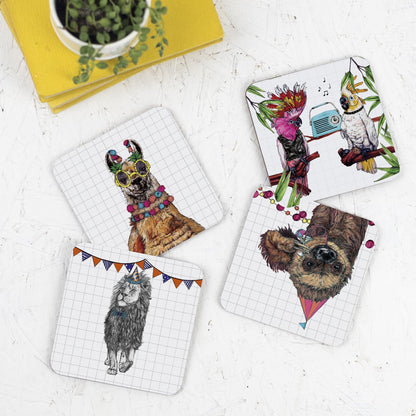 Party Llama Drinks Coaster - Fawn and Thistle