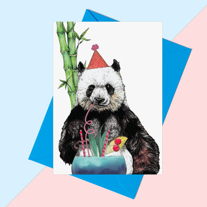 Party Panda Greeting Card - Fawn and Thistle