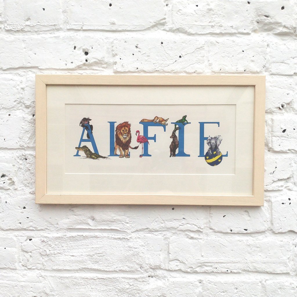 Personalised Animal ABCs Baby and Children Name Print - Fawn and Thistle