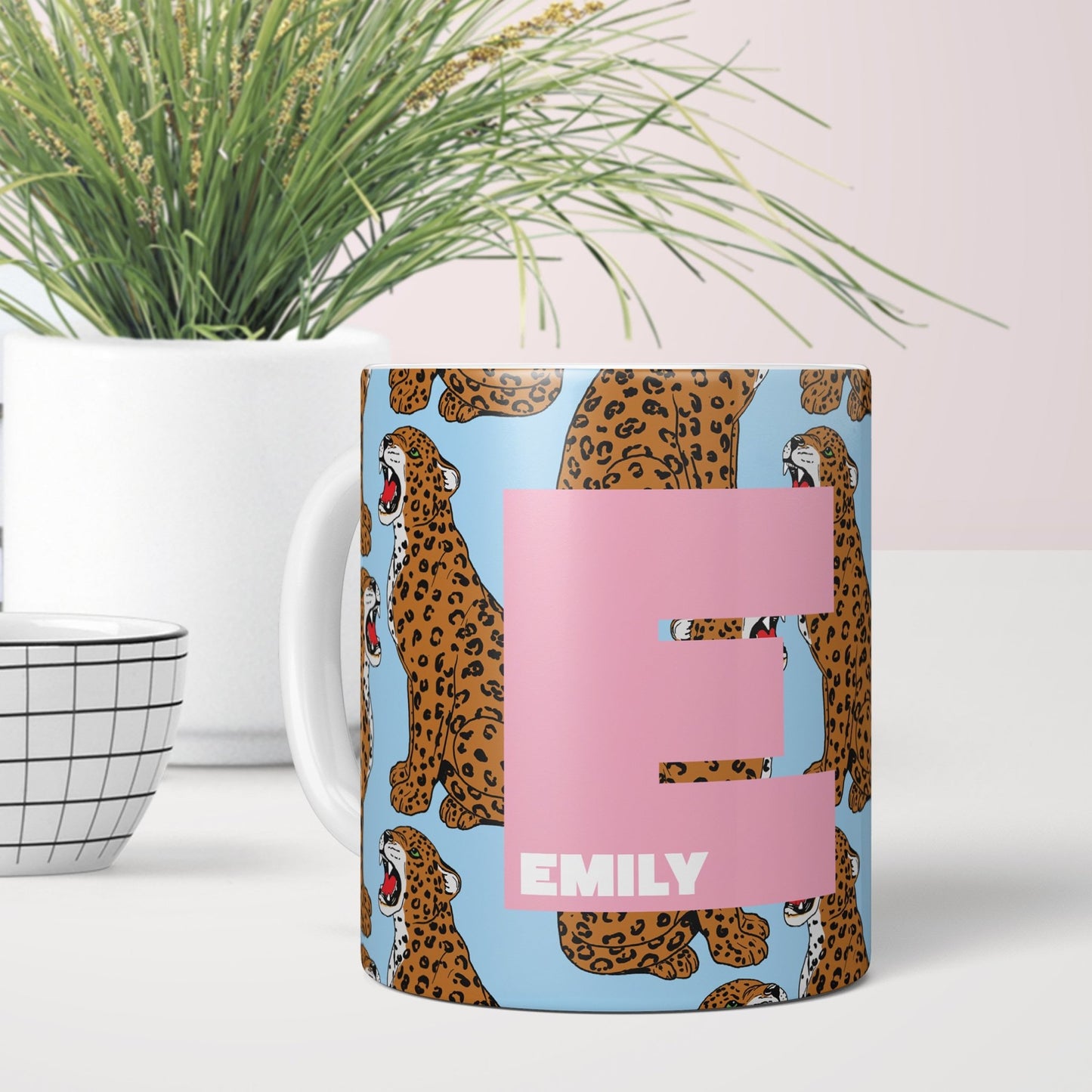 Personalised Initial Leopard Print Mug - Fawn and Thistle