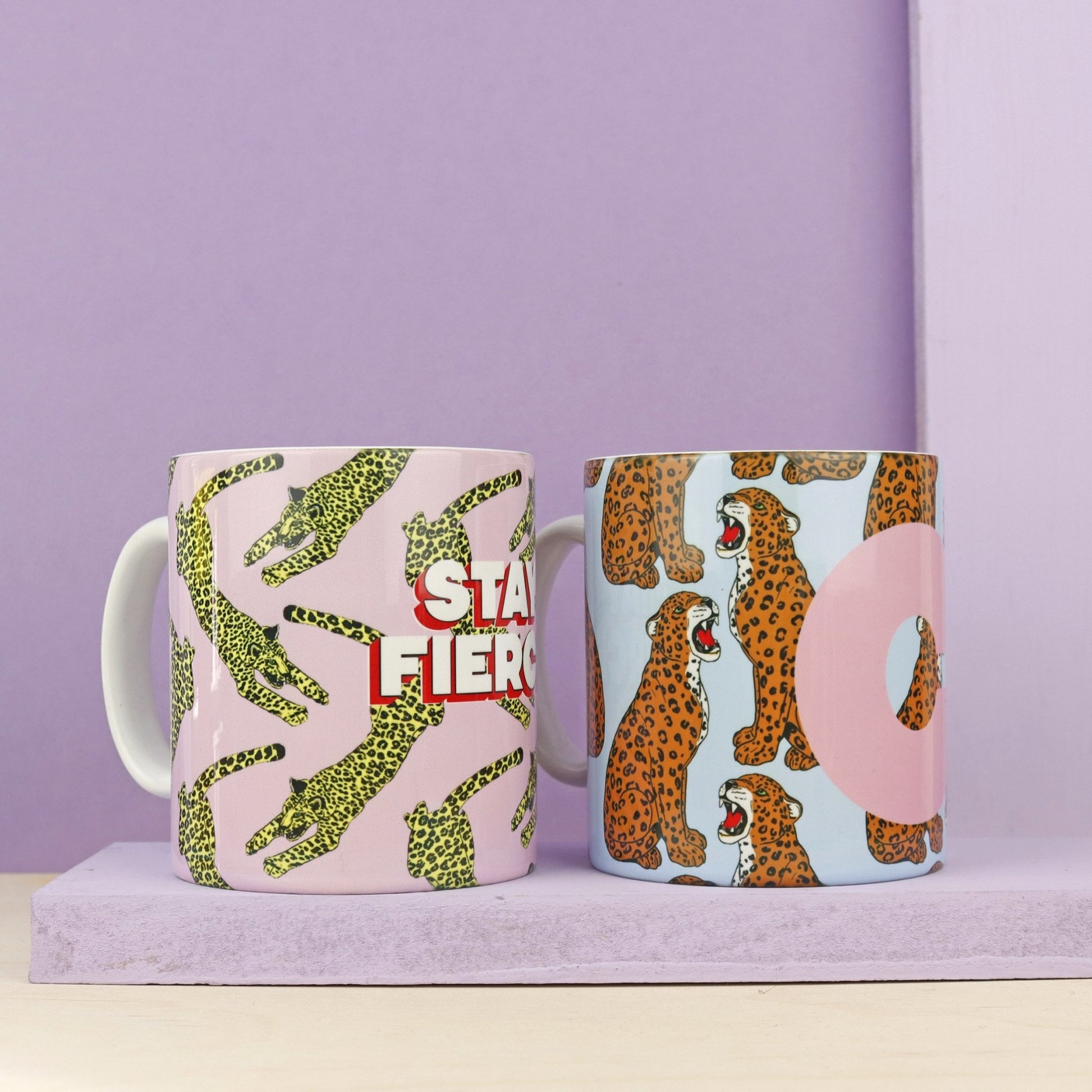 Personalised Initial Panther Print Mug - Fawn and Thistle