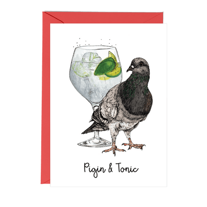 Pigin and Tonic Greeting Card - Fawn and Thistle