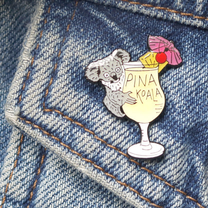 Pina Koala Cocktail Enamel Pin - Fawn and Thistle