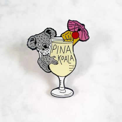 Pina Koala Cocktail Enamel Pin - Fawn and Thistle