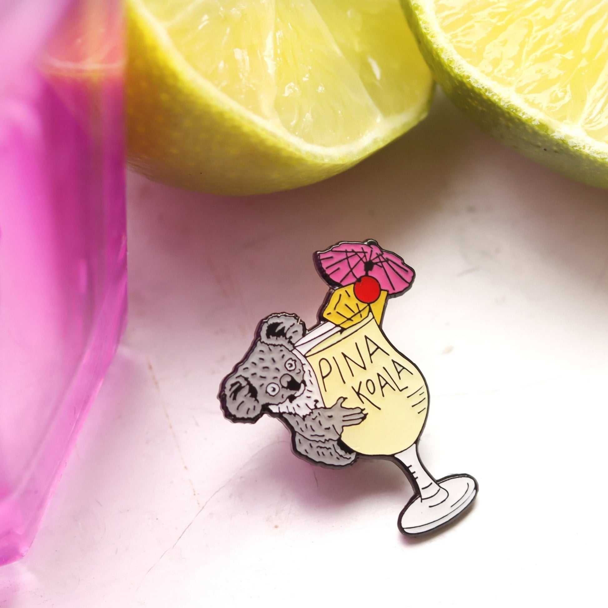 Pina Koala Cocktail Enamel Pin - Fawn and Thistle